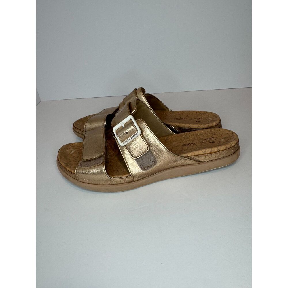 CLOUDSTEPPERS by Clarks Slide Sandals Step June Sun Rose Gold Size 9 - Picture 2 of 8